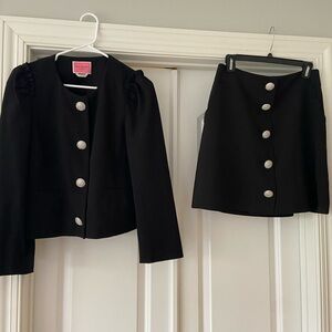 Kate Spade Black Suit with Skirt and Jqcket gorgeous buttons